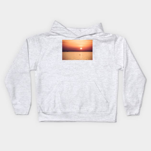 Sunset Paddle Kids Hoodie by Debra Cox 